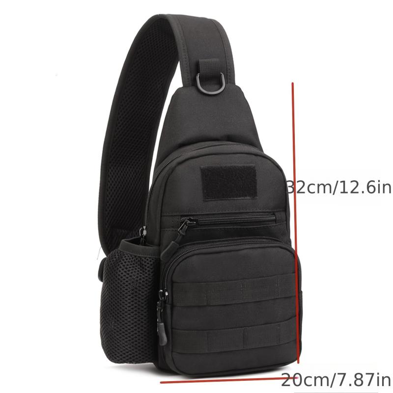 Men's Nylon Crossbody Bag With Water Bottle Pocket - Multifunction