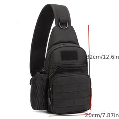 Men's Nylon Crossbody Bag With Water Bottle Pocket - Multifunction