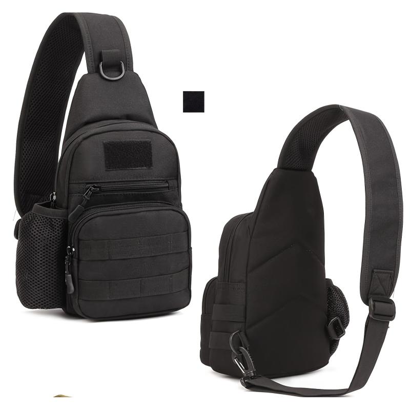 Men's Nylon Crossbody Bag With Water Bottle Pocket - Multifunction