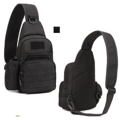 Men's Nylon Crossbody Bag With Water Bottle Pocket - Multifunction