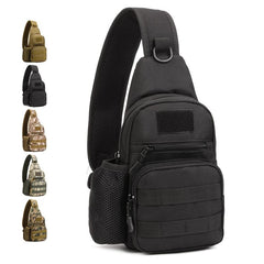 Men's Nylon Crossbody Bag With Water Bottle Pocket - Multifunction