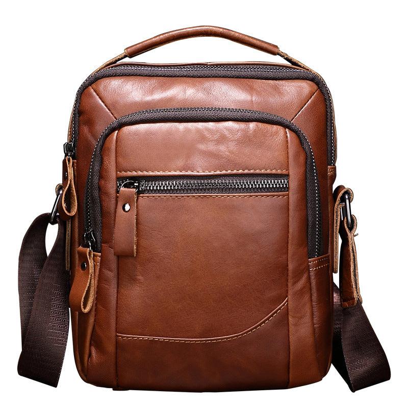 Men's Leather Shoulder Bag Crossbody Bag Vintage Large Capacity Satchel Bag