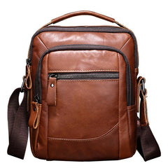 Men's Leather Shoulder Bag Crossbody Bag Vintage Large Capacity Satchel Bag