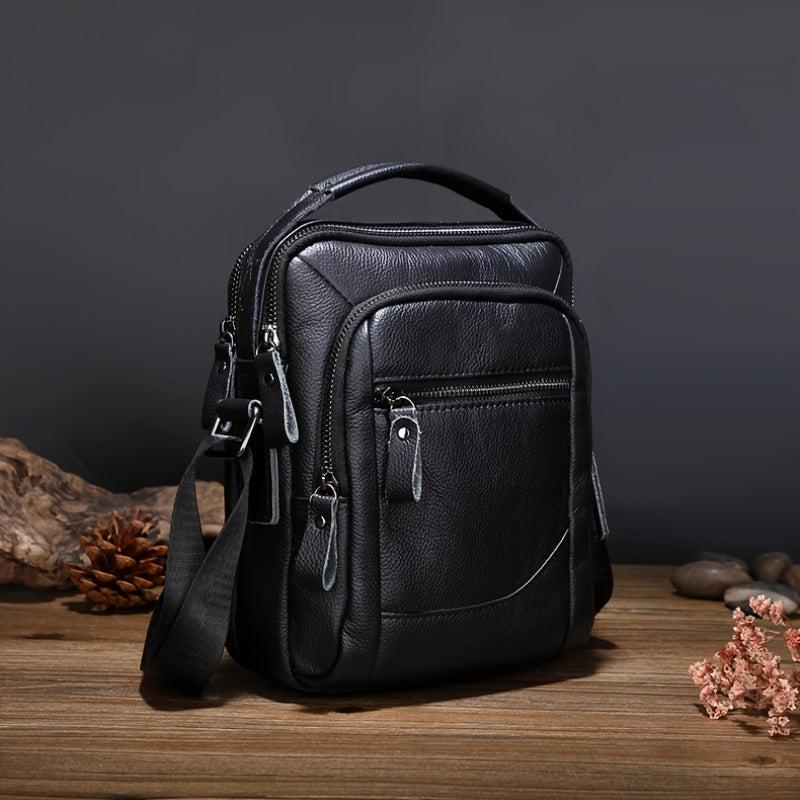 Men's Leather Shoulder Bag Crossbody Bag Vintage Large Capacity Satchel Bag