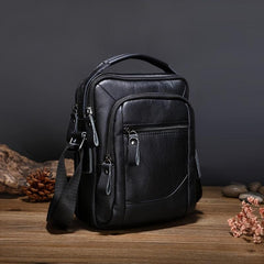 Men's Leather Shoulder Bag Crossbody Bag Vintage Large Capacity Satchel Bag