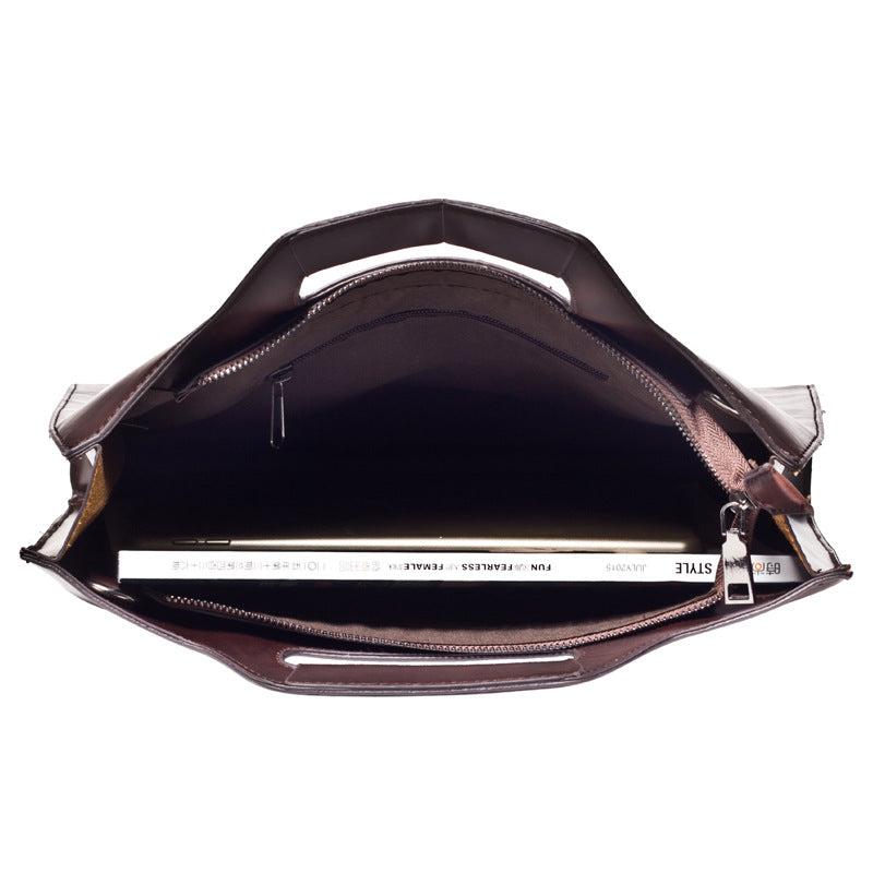 Men's Women's Handheld Bag PU Leather Briefcase For Business Trip
