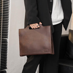 Men's Women's Handheld Bag PU Leather Briefcase For Business Trip