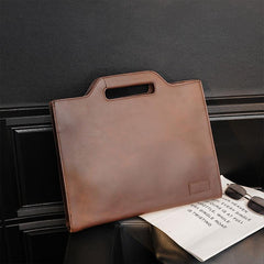 Men's Women's Handheld Bag PU Leather Briefcase For Business Trip