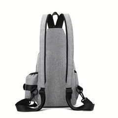 Casual Chest Bag with Earphone Port and Water Bottle Holder