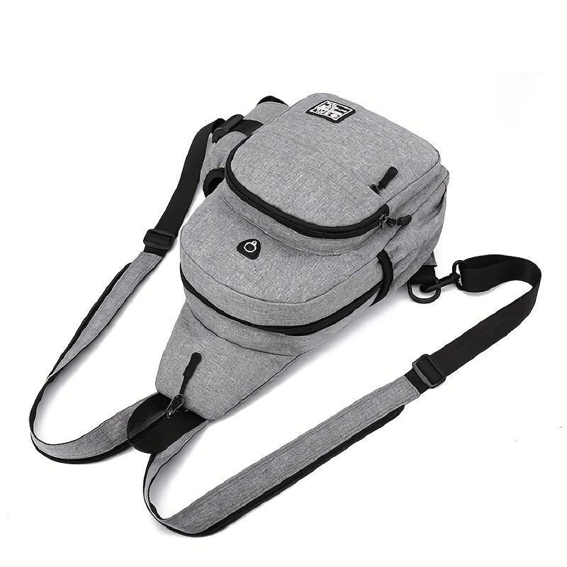 Casual Chest Bag with Earphone Port and Water Bottle Holder