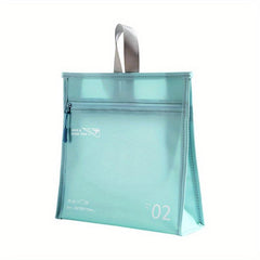 Minimalist Solid Makeup Bag Zipper Toiletry Wash Bag