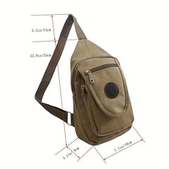Men's Outdoor Sports Chest Bag Canvas Shoulder Messenger Bag