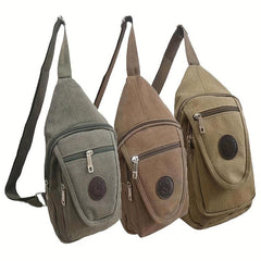 Men's Outdoor Sports Chest Bag Canvas Shoulder Messenger Bag
