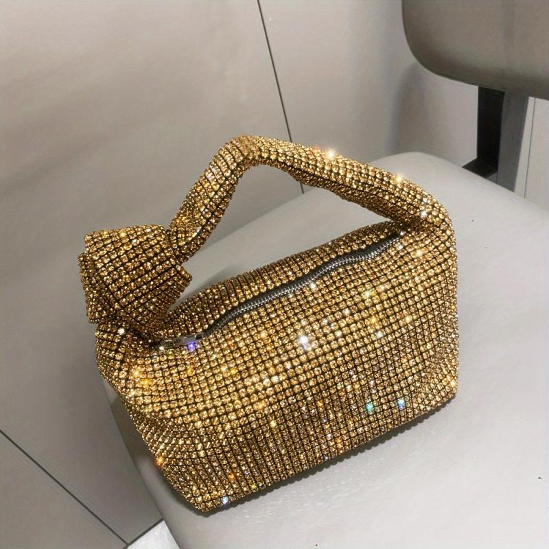 Stylish Rhinestone Minaudiere Polyester Evening Bag Women's Jewelled Clutch