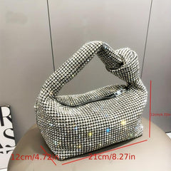 Stylish Rhinestone Minaudiere Polyester Evening Bag Women's Jewelled Clutch