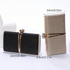Sequin Evening Bag Rhinestone Decor Clutch Bridal Purse Chain Handbag