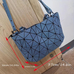Geometric Lattice Crossbody Bag Canvas Satchel Purse