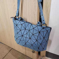 Geometric Lattice Crossbody Bag Canvas Satchel Purse