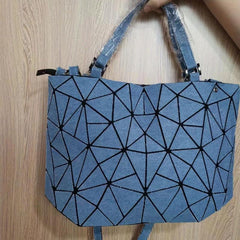 Geometric Lattice Crossbody Bag Canvas Satchel Purse