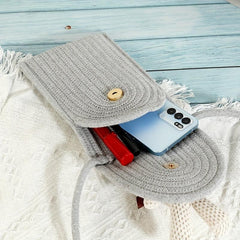 Cartoon Bear Straw Crossbody Bag Women's Flap Purse