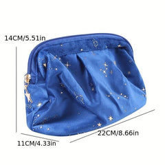 Shell Velvet Cosmetic Bag Glitter Star Sequins Storage Women's Travel Toiletry