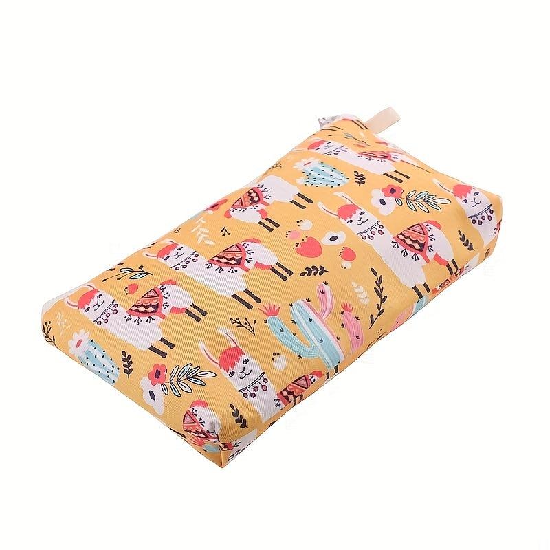 Cartoon Alpaca Pattern Makeup Zipper Bag Portable Cosmetic Bag