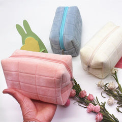 Soft Fluffy Cube Travel Cosmetics Wash Bag Portable Storage Bag