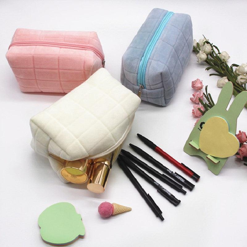 Soft Fluffy Cube Travel Cosmetics Wash Bag Portable Storage Bag