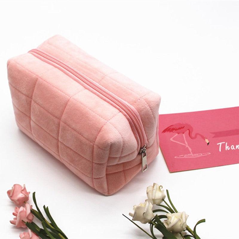 Soft Fluffy Cube Travel Cosmetics Wash Bag Portable Storage Bag