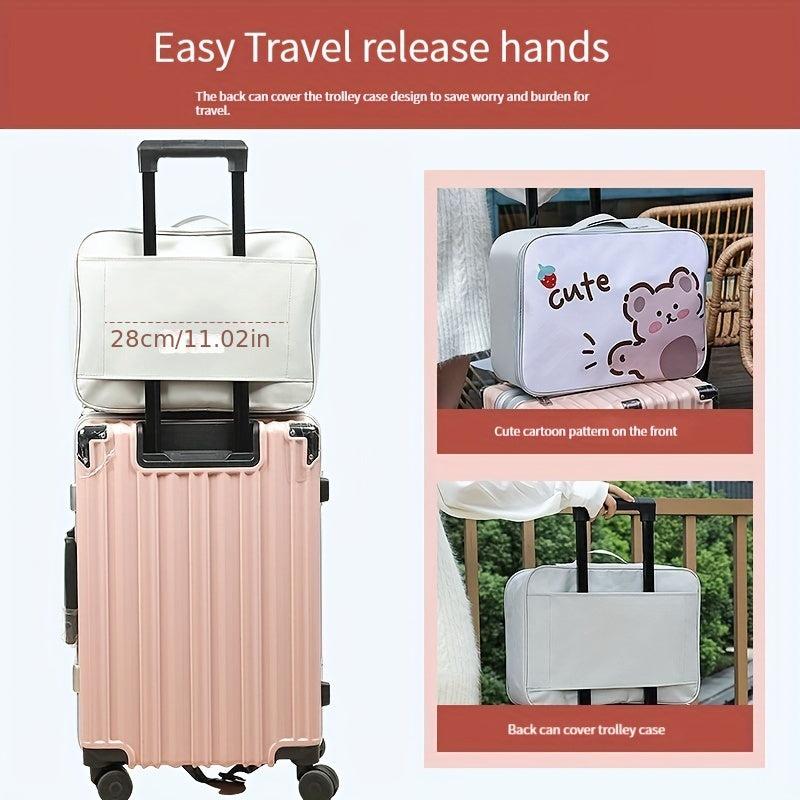 Large Capacity Cartoon Printed Carry on Tote Luggage Bag