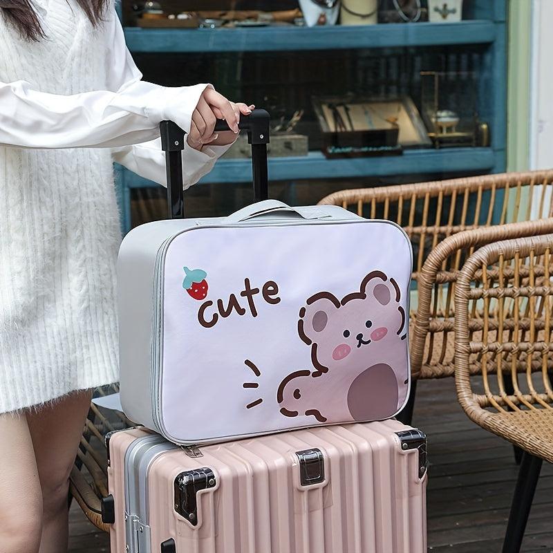 Large Capacity Cartoon Printed Carry on Tote Luggage Bag