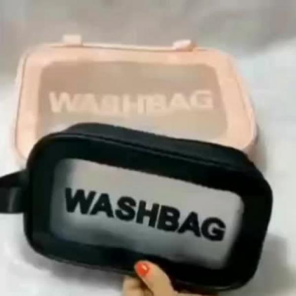 3pcs Handheld Waterproof Cosmetic Bag Set Clear Makeup Organizer
