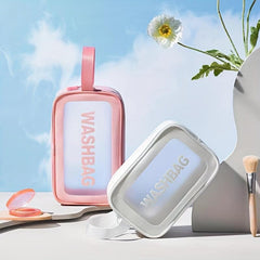 3pcs Handheld Waterproof Cosmetic Bag Set Clear Makeup Organizer