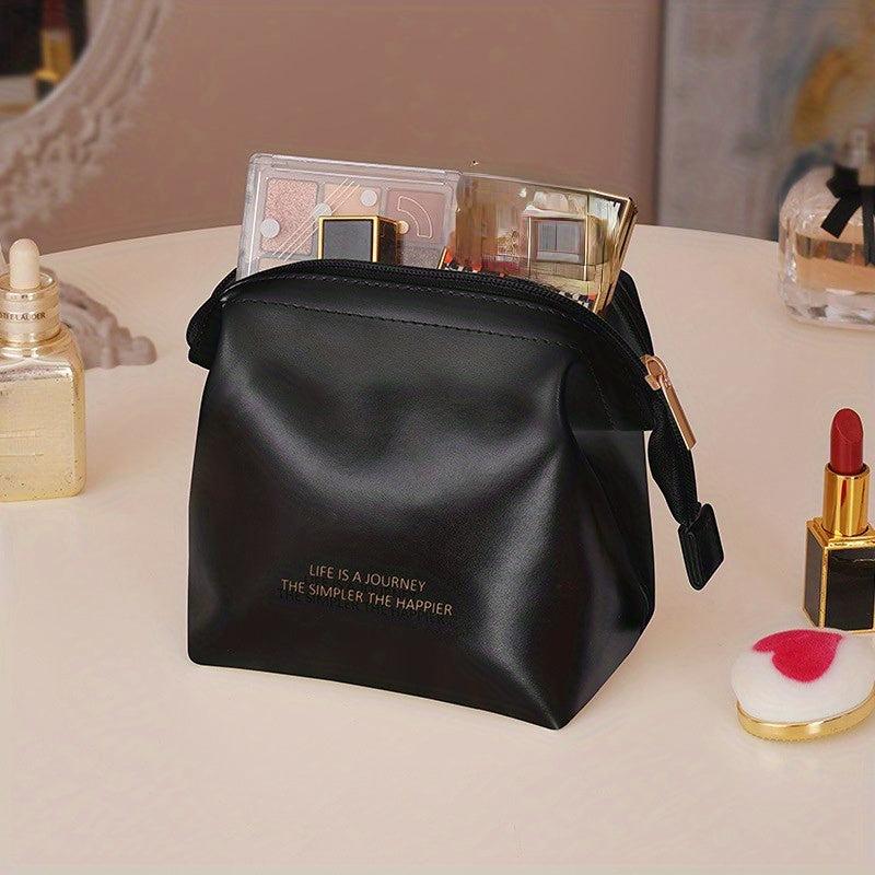 Leather Cosmetic Bag Makeup Storage Organizer Lightweight Travel Toiletry Bag