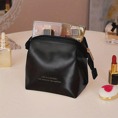 Leather Cosmetic Bag Makeup Storage Organizer Lightweight Travel Toiletry Bag