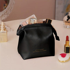 Leather Cosmetic Bag Makeup Storage Organizer Lightweight Travel Toiletry Bag