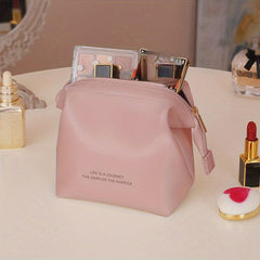 Leather Cosmetic Bag Makeup Storage Organizer Lightweight Travel Toiletry Bag