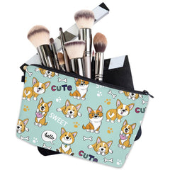 Cartoon Dog Print Zipper Pouch Lightweight Carry On Bag