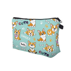 Cartoon Dog Print Zipper Pouch Lightweight Carry On Bag