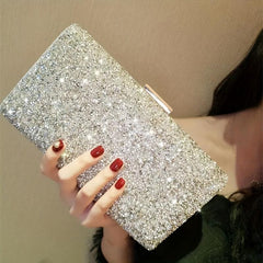 Glitter Clutch Prom Purse Rhinestone Evening Bag for Wedding Party