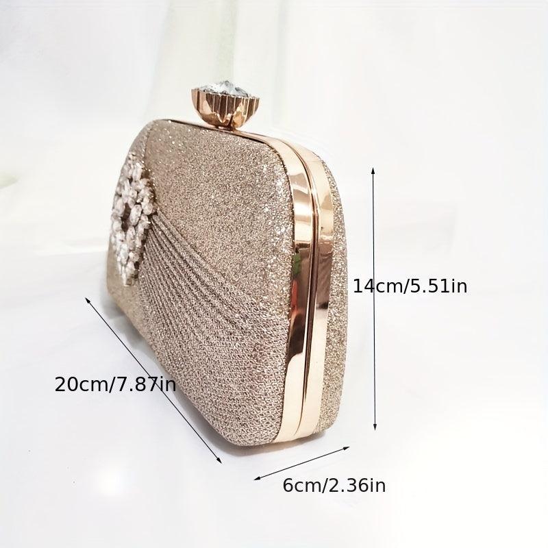 Glitter Clutch Wallet Rhinestone Chain Bag for Party