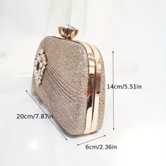 Glitter Clutch Wallet Rhinestone Chain Bag for Party