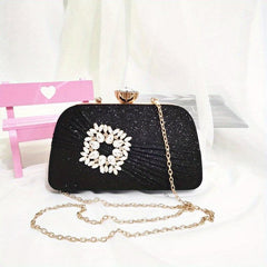 Glitter Clutch Wallet Rhinestone Chain Bag for Party