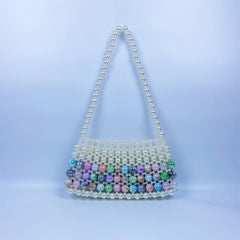Colorful Beaded Underarm Bag Retro Shoulder Bag Women's Stylish Handbag