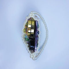Colorful Beaded Underarm Bag Retro Shoulder Bag Women's Stylish Handbag