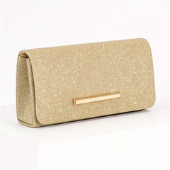Metal Chain Envelop Clutch Bag Folding Purse Women's Evening Bag