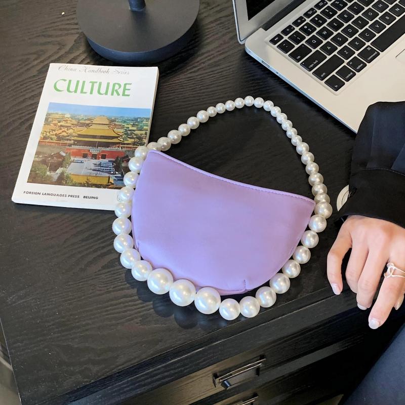 Faux Pearl Chain Evening Bag French Romantic Handbag Clutch Purse