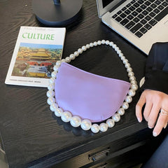 Faux Pearl Chain Evening Bag French Romantic Handbag Clutch Purse
