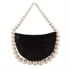 Faux Pearl Chain Evening Bag French Romantic Handbag Clutch Purse
