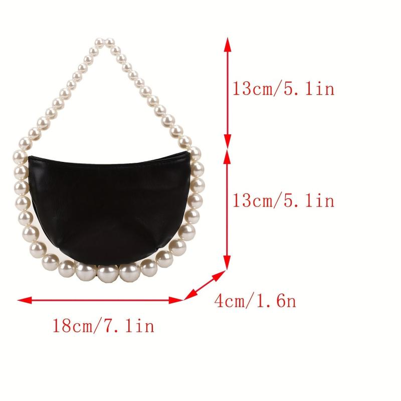 Faux Pearl Chain Evening Bag French Romantic Handbag Clutch Purse